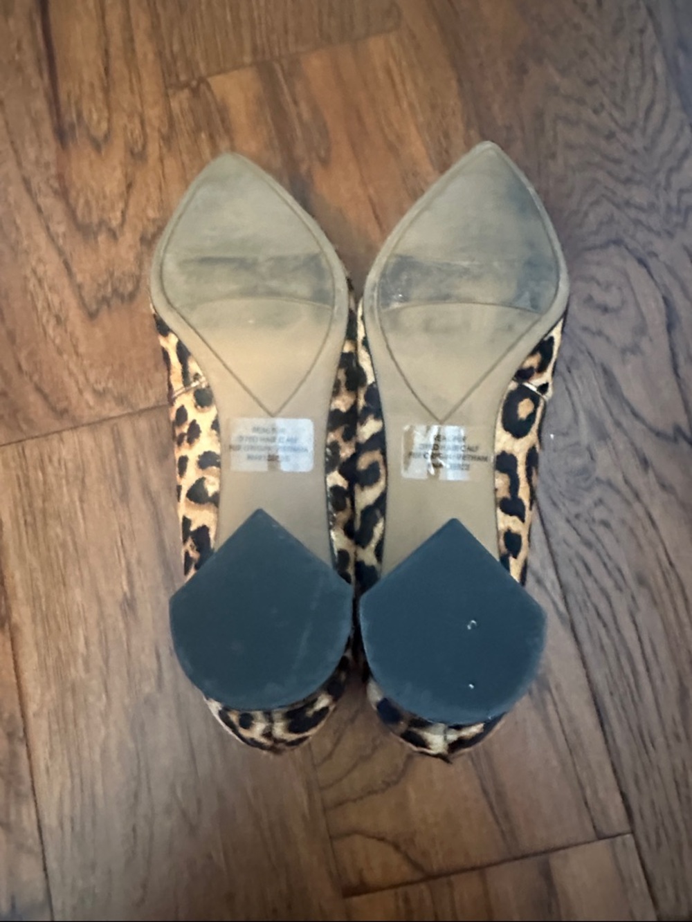 Franco Sarto Leopard-Print Pointed Toe Flats in Brown and Black - Picture 6 of 8